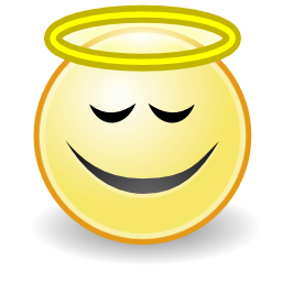 Download free round face smiley angel icon